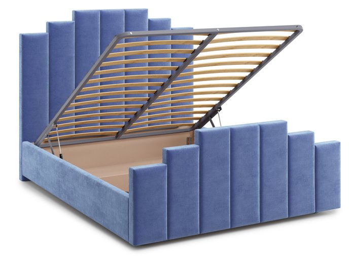 Кровать Velino 120х200 синего цвета с подъемным механизмом - лучшие Кровати для спальни в INMYROOM