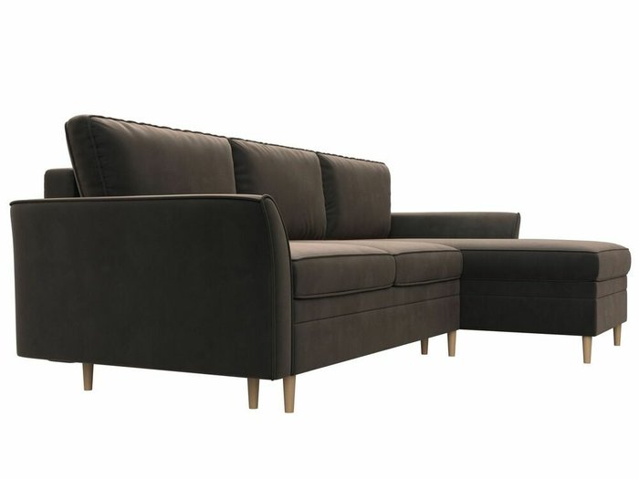 Угловой диван-кровать София коричневого цвета правый угол - лучшие Угловые диваны в INMYROOM