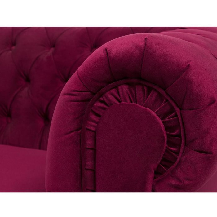 Трехместный диван Chesterfield тёмно-бордового цвета - лучшие Прямые диваны в INMYROOM