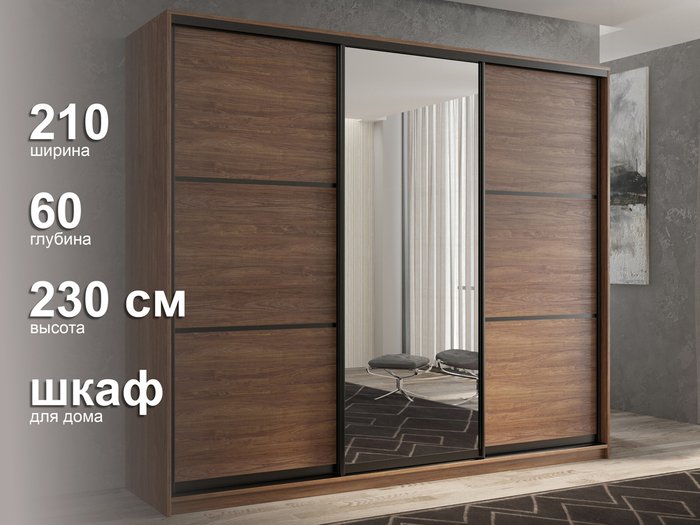 Шкаф-купе Кааппи-2 210 цвета Морское дерево винтаж - лучшие Шкафы-купе в INMYROOM