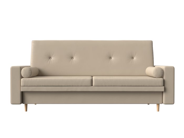 Прямой диван-кровать Белфаст бежевого цвета (книжка/экокожа) - купить Прямые диваны по цене 31990.0