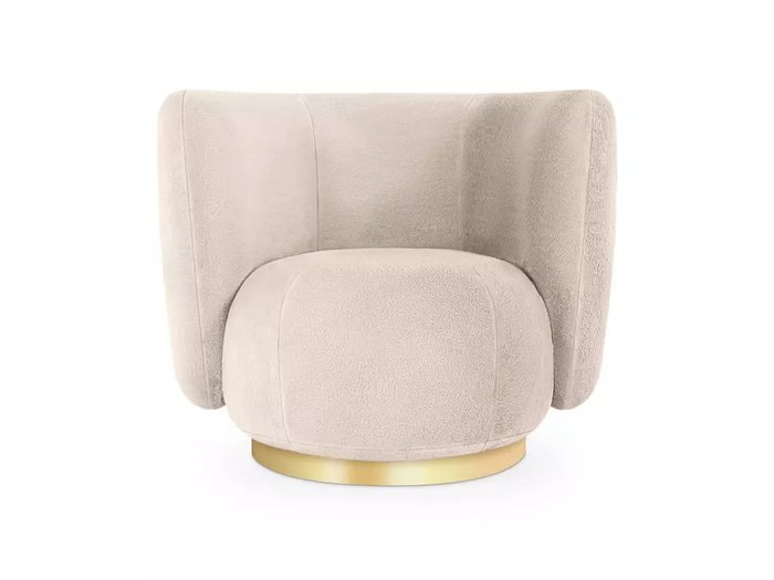 Кресло Lucca бежевого цвета с золотым основанием  - купить Интерьерные кресла по цене 59040