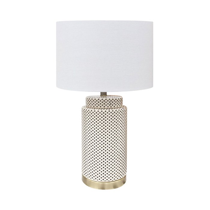 Керамическая Настольная лампа Mary White с белым абажуром