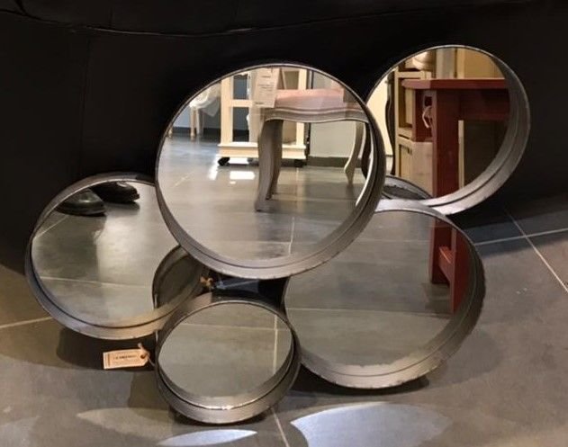 Настенное зеркало Круг из пяти зеркал в металлической раме  - купить Настенные зеркала по цене 25000.0