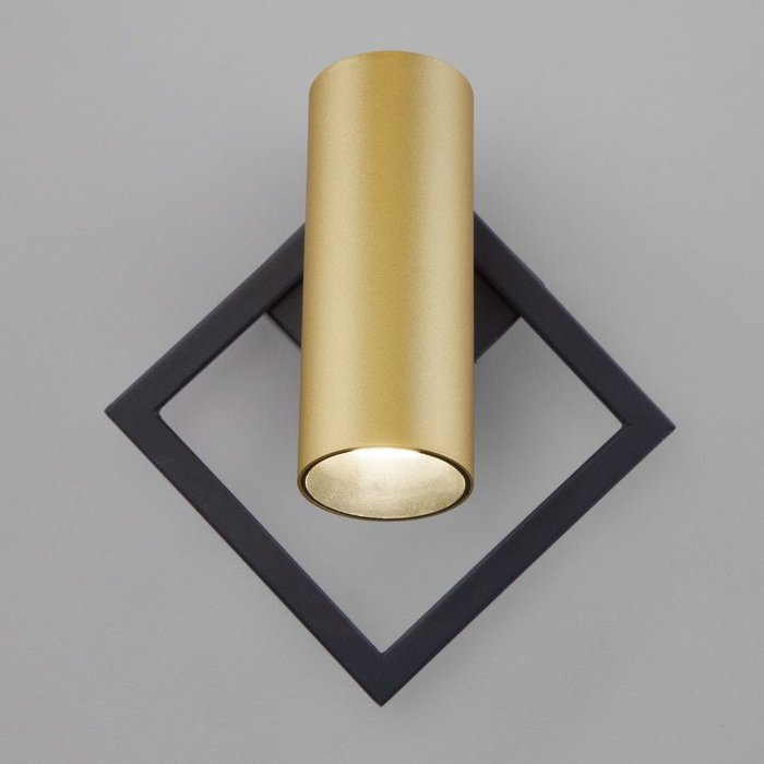 Настенный светодиодный светильник 20091/1 LED черный/ золото Turro - купить Накладные споты по цене 4710.0