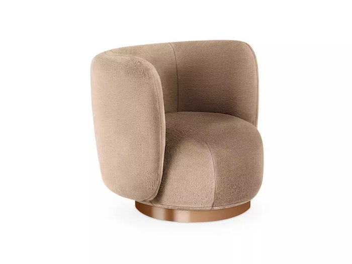 Кресло Lucca темно-бежевого цвета с коричневым основанием 