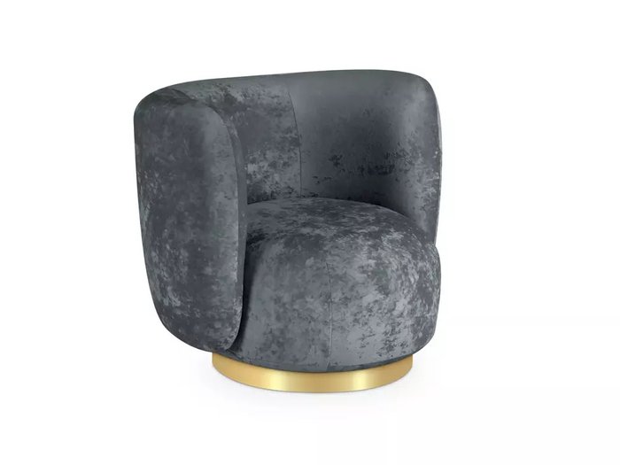 Кресло Lucca темно-серого цвета с золотым основанием 