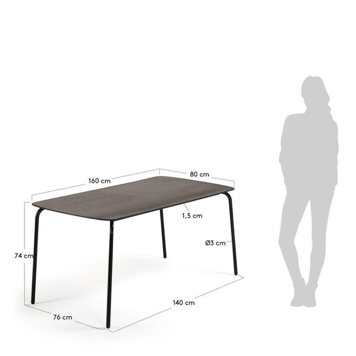 Обеденный стол Tramp с металлическим каркасом - лучшие Садовые столы в INMYROOM