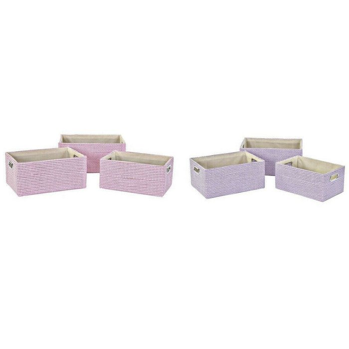 Плетеные корзины и коробки Набор корзин DKD Home Decor 40,5 x 27,5 x 18 cm полиэстер (2 штук) - лучшие Плетеные корзины в INMYROOM