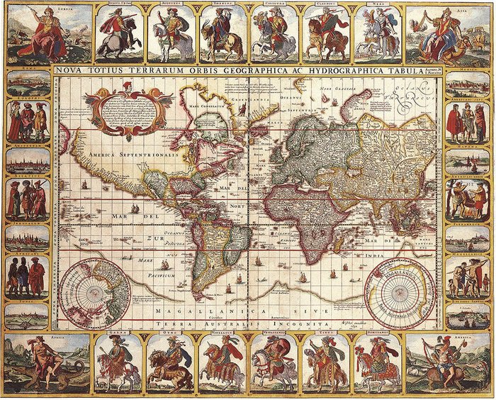 Репродукция картины на холсте Карта 1652 г.