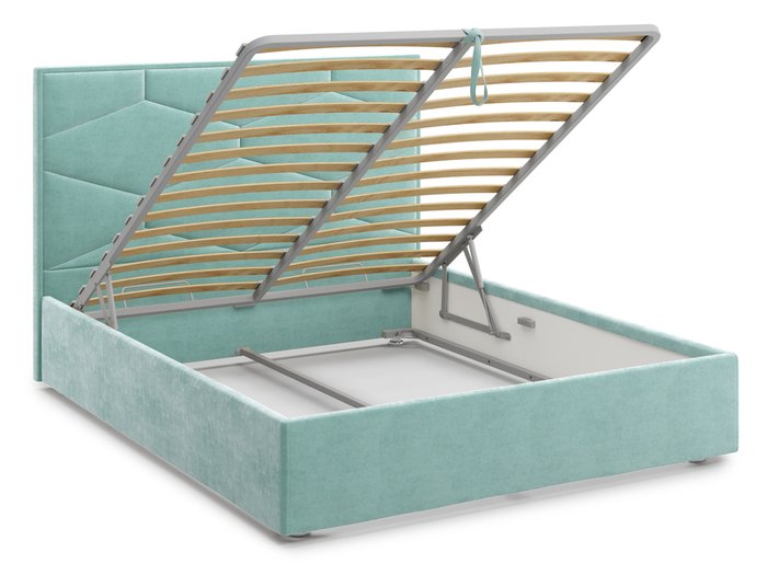 Кровать Premium Milana 4 140х200 бирюзового цвета с подъемным механизмом - купить Кровати для спальни по цене 67000.0