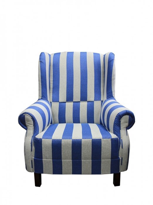 Кресло Французская полоска сине-белого цвета - купить Интерьерные кресла по цене 41600.0