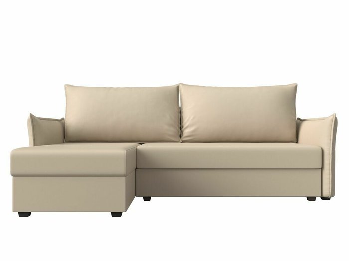 Угловой диван-кровать Лига 004 бежевого цвета угол левый (экокожа) - купить Угловые диваны по цене 33999.0