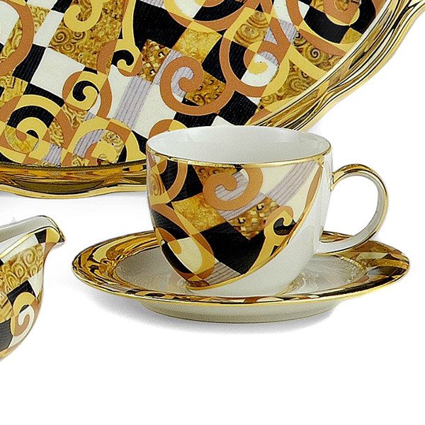 Чайный сервиз Sarri KLIMT из керамики золотого и белого цвета - купить Сервизы по цене 50040.0