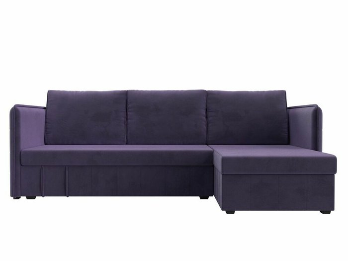 Угловой диван-кровать Слим темно-фиолетового цвета правый угол