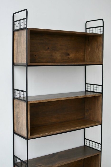 Стеллаж Poplar Rack черно-коричневого цвета - лучшие Стеллажи в INMYROOM