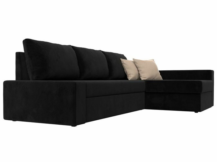 Угловой диван-кровать Версаль черного цвета правый угол - лучшие Угловые диваны в INMYROOM