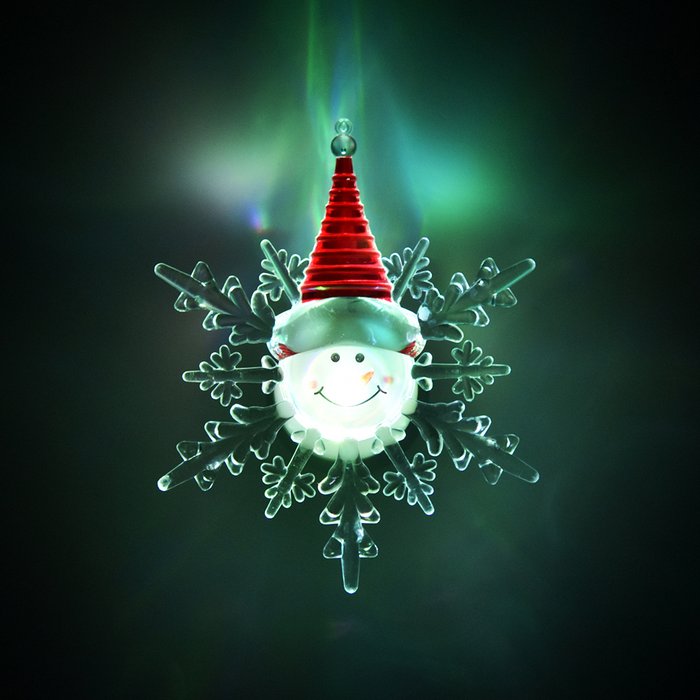Фигурка Снеговик светодиодная на присоске разнцветная - купить Новогоднее освещение по цене 188.0