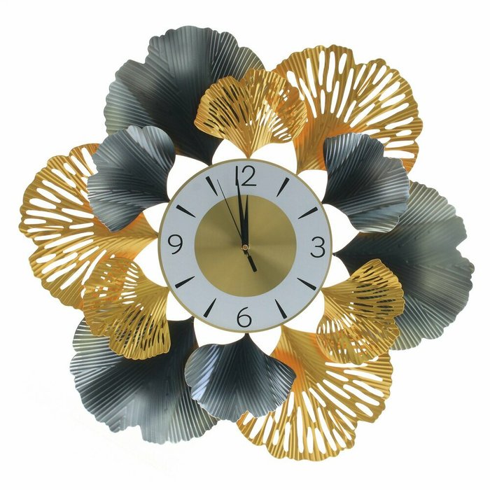 Часы настенные декоративные Flower золотогго цвета