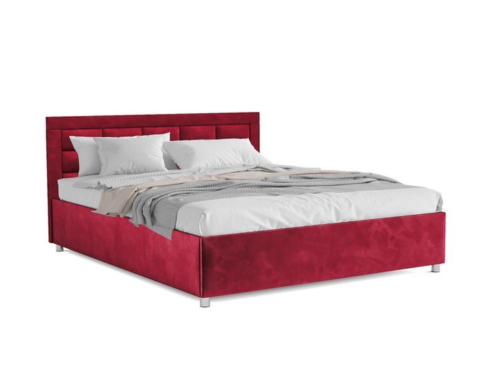 Кровать Версаль 160х190 красного цвета с подъемным механизмом (вельвет)