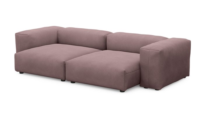 Прямой диван Фиджи двухсекционный большой темно-розового цвета - купить Прямые диваны по цене 69800.0