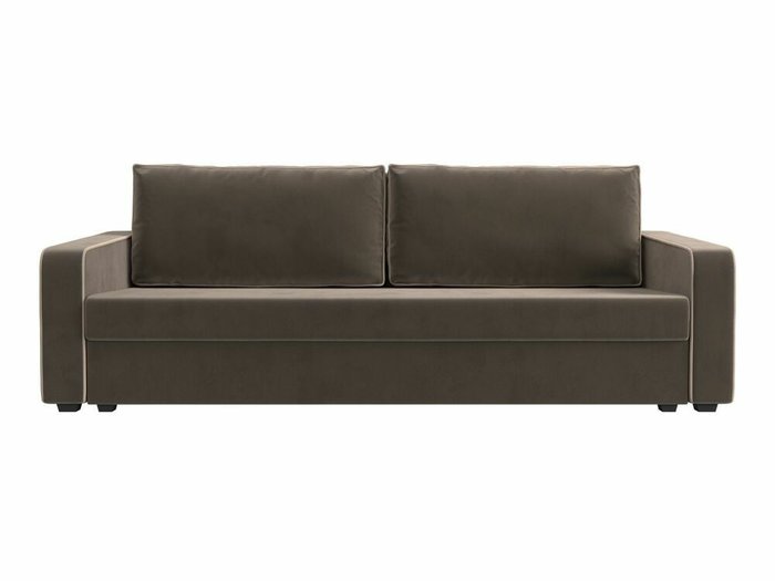 Диван-кровать Лига 009 коричневого цвета с бежевым кантом - купить Прямые диваны по цене 28999.0