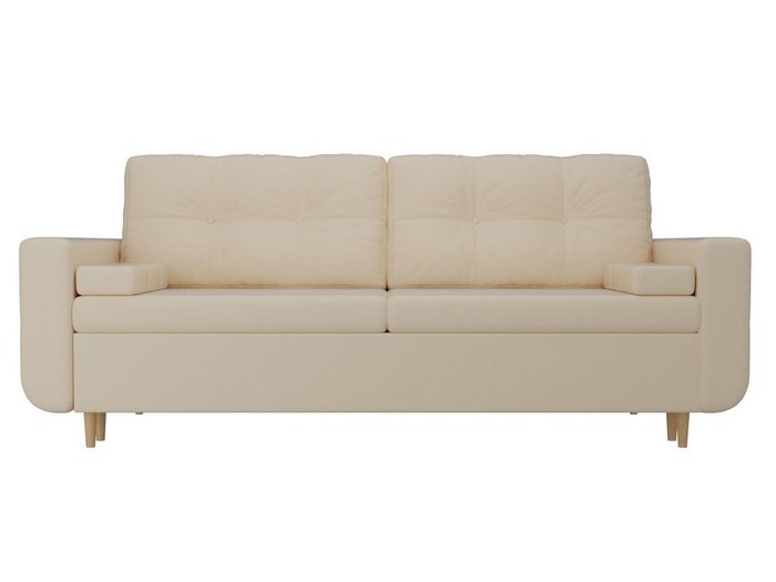 Прямой диван-кровать Кэдмон бежевого цвета (экокожа) - купить Прямые диваны по цене 39990.0
