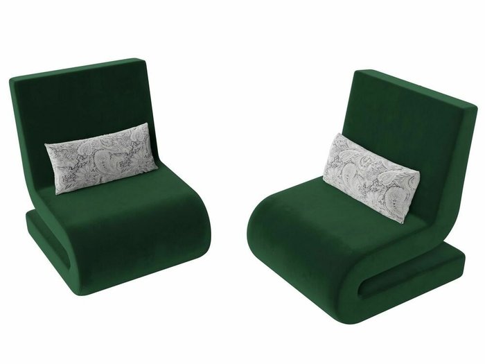 Набор из двух кресел Волна зеленого цвета - лучшие Комплекты мягкой мебели в INMYROOM