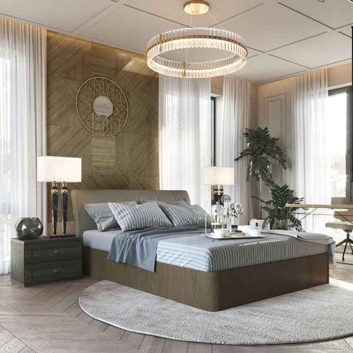 Кровать Сиена 180х200 с серым изголовьем и подъемным механизмом  - лучшие Кровати для спальни в INMYROOM