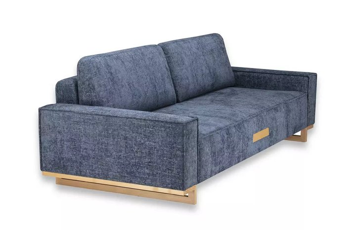 Прямой диван-кровать Лофт Комфорт синего цвета - лучшие Прямые диваны в INMYROOM
