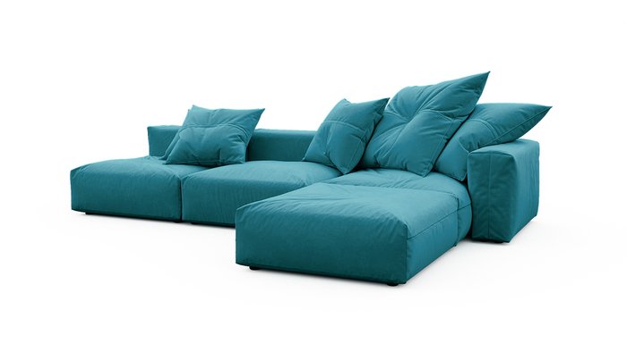 Угловой диван Фиджи темно-голубого цвета - купить Угловые диваны по цене 98300.0