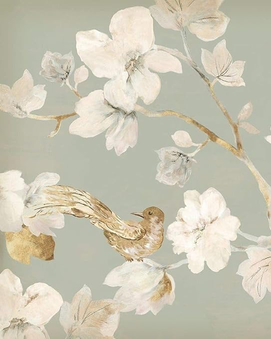 Постер в раме Birds and flowers–II 80х80 в раме серебряного цвета - лучшие Картины в INMYROOM