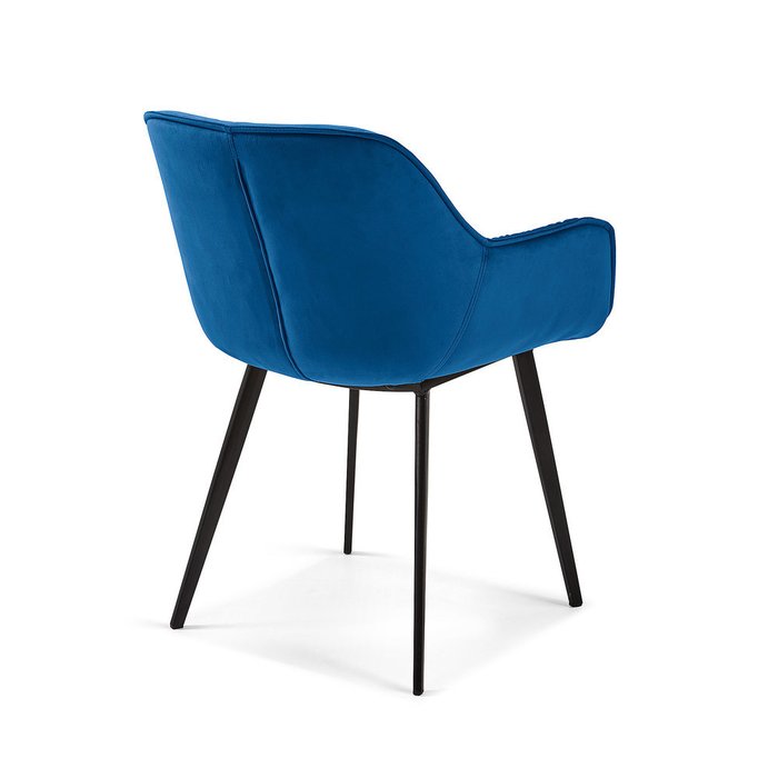 Стул Mulder из велюра синего цвета - лучшие Обеденные стулья в INMYROOM