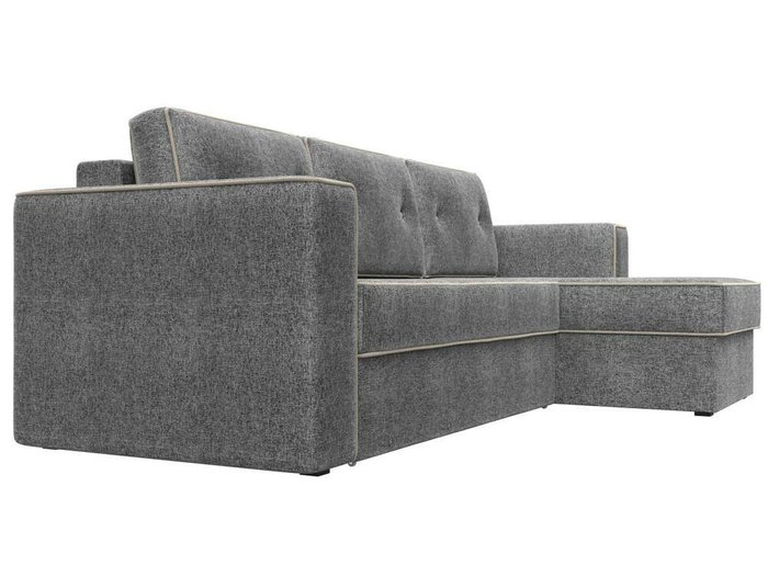 Угловой диван-кровать Принстон серого цвета правый угол - лучшие Угловые диваны в INMYROOM