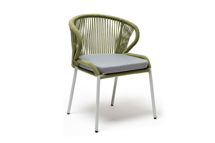Плетеный стул Милан зелено-серого цвета - лучшие Садовые стулья в INMYROOM