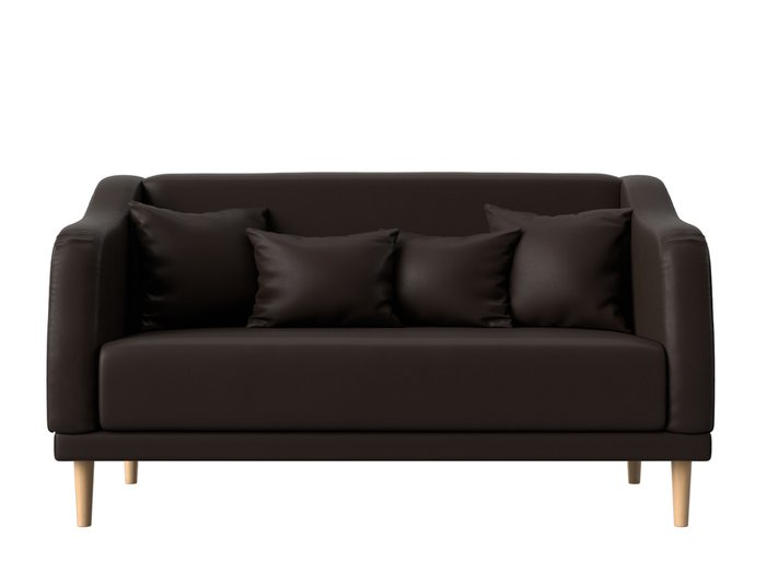 Прямой диван Киото коричневого цвета (экокожа) - купить Прямые диваны по цене 30999.0