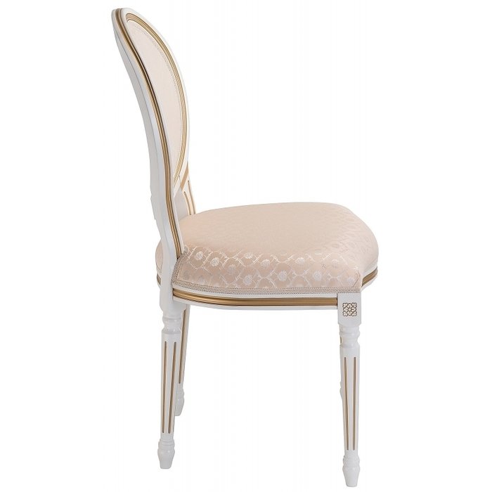 Стул Данте молочный цвета с золотой патиной - лучшие Обеденные стулья в INMYROOM