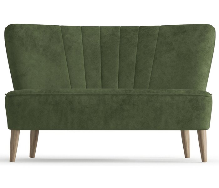Диван из велюра Пальмира темно-зеленого цвета - купить Прямые диваны по цене 21990.0