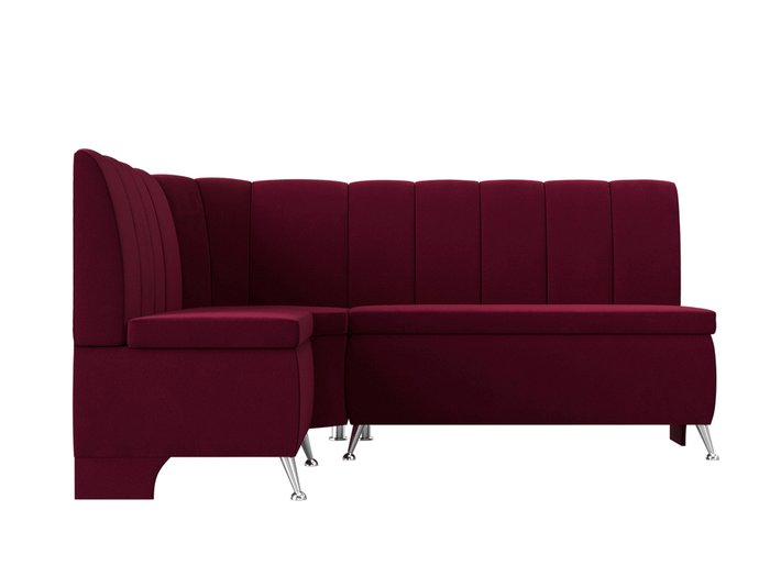 Кухонный угловой диван Кантри бордового цвета левый угол - купить Угловые диваны по цене 35999.0