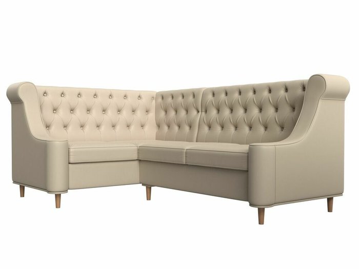 Угловой диван Бронкс бежевого цвета (экокожа) левый угол - лучшие Угловые диваны в INMYROOM