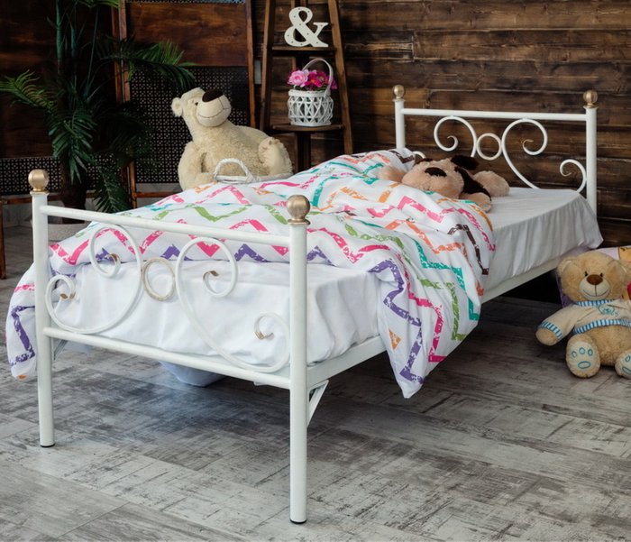 Кровать Кэтти 80х160 белого цвета - лучшие Одноярусные кроватки в INMYROOM