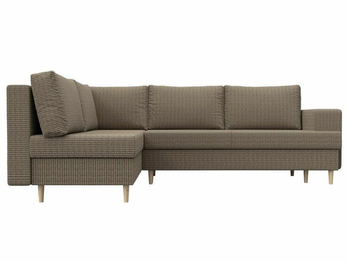 Угловой диван-кровать Сильвана бежево-коричневого цвета левый угол - купить Угловые диваны по цене 60999.0
