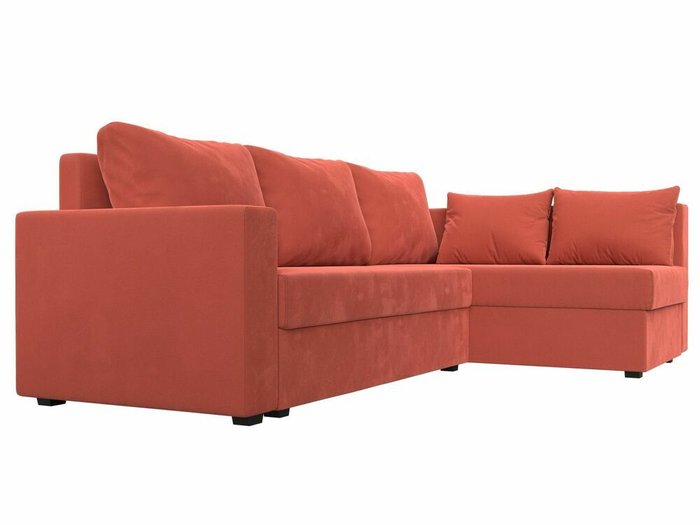 Угловой диван-кровать Мансберг кораллового цвета правый угол - купить Угловые диваны по цене 39999.0