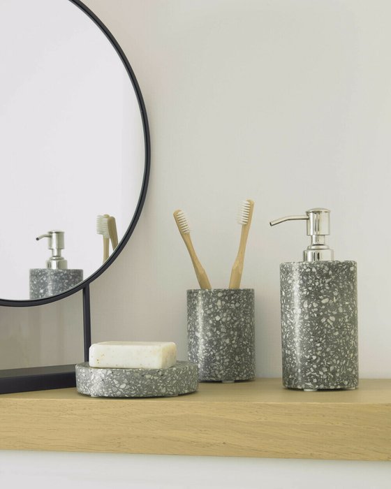 Стакан для ванной Hiara терраццо серого цвета - купить Стаканы и держатели для зубных щеток по цене 2490.0