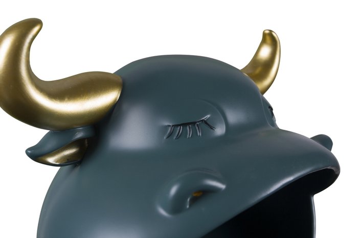 Статуэтка  бык с нишей сине-зеленого цвета - лучшие Фигуры и статуэтки в INMYROOM