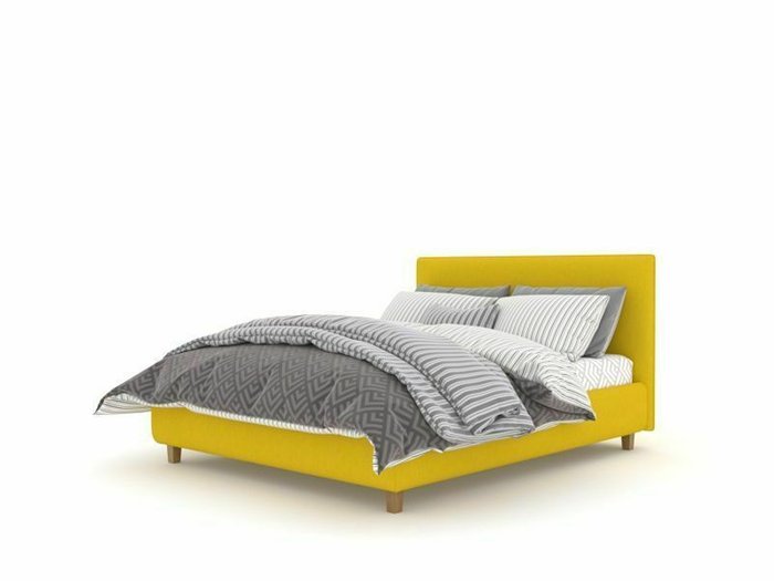 Кровать Турку Box High 160х200 желтого цвета с подъемным механизмом - купить Кровати для спальни по цене 46800.0
