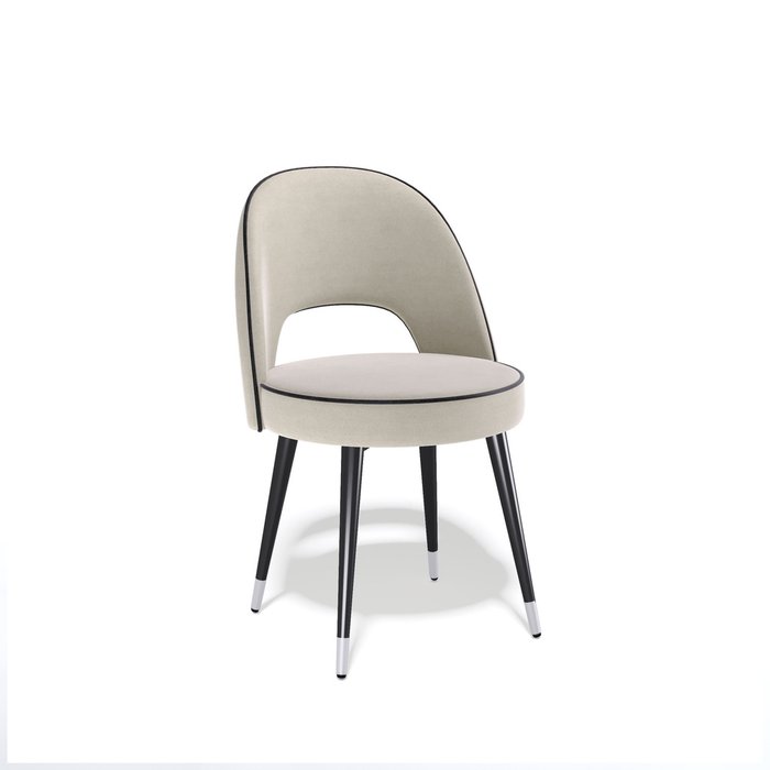 Обеденный стул 179K бежевого цвета с черными ножками - купить Обеденные стулья по цене 10560.0