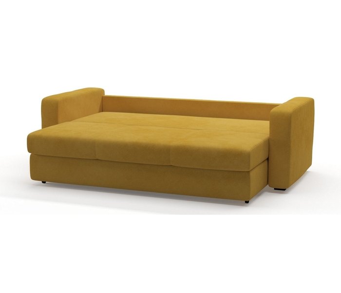 Диван-кровать Риквир в обивке из велюра желтого цвета - лучшие Прямые диваны в INMYROOM