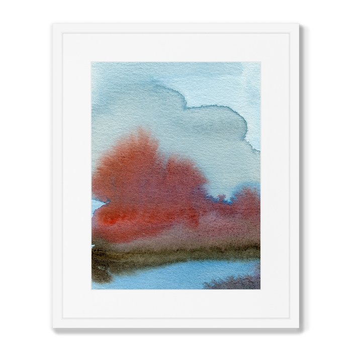 Репродукция картины в раме Trees by the lake in late October - купить Картины по цене 8199.0