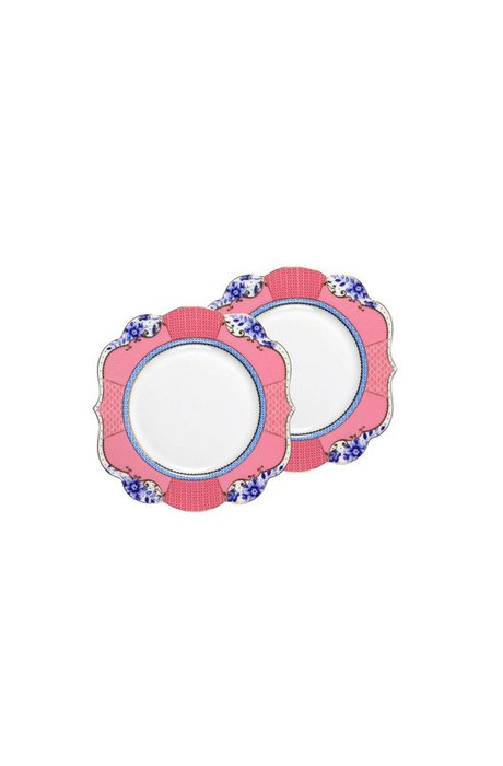 Набор из двух тарелок Roya бело-розового цвета